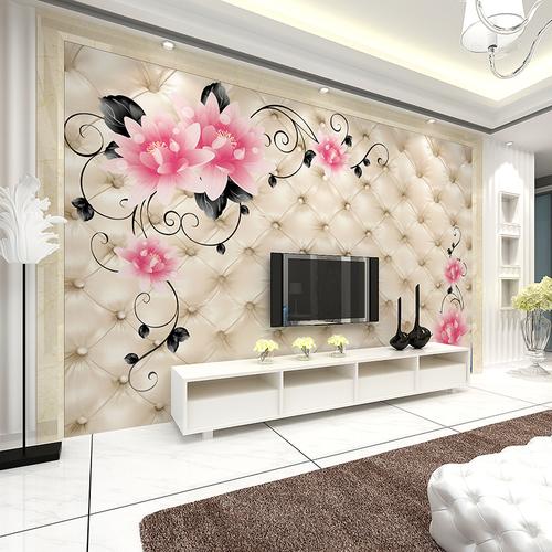 电视背景墙纸软包玫瑰欧式花纹花卉无纺布壁纸 打造高贵典雅的居家焦点